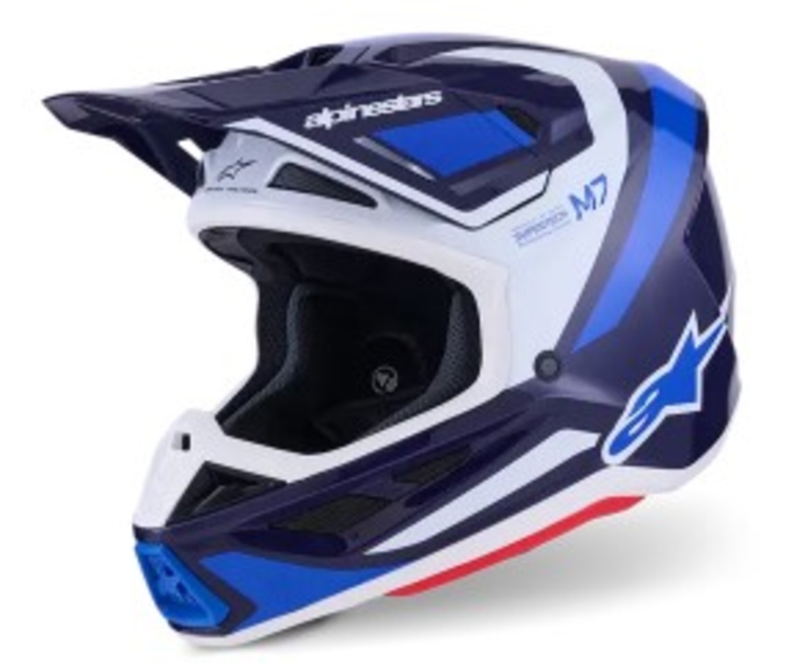 Мотокрос каска ALPINESTARS SM7 RISE BLUE/WHITE