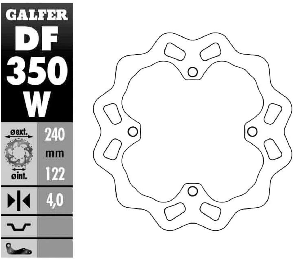 Заден спирачен диск Galfer WAVE FIXED 240x4mm DF350W