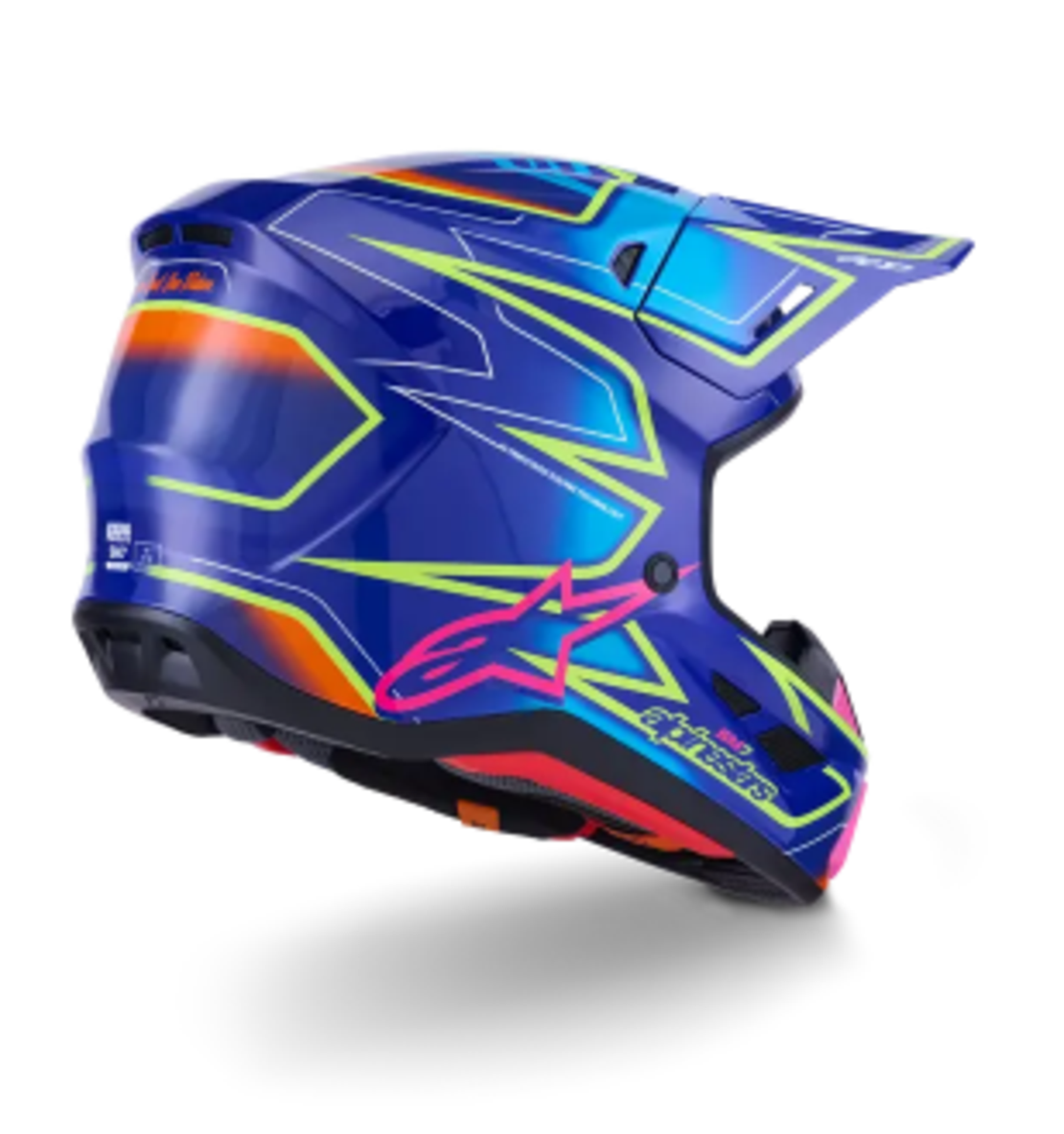 Мотокрос каска ALPINESTARS SM7 CAST BLUE/YELLOW/PINK