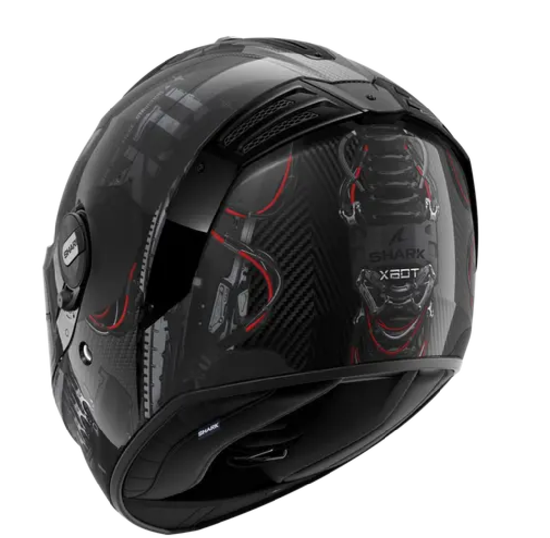 Каска SHARK SPARTAN RS CARBON XBOT BLACK/RED/SILVER