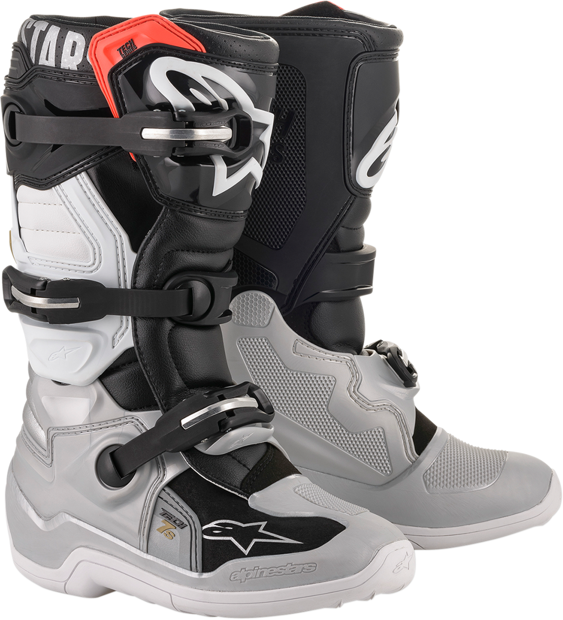 Детски мотокрос ботуши ALPINESTARS Tech 7S BLACK/SILVER/WHITE