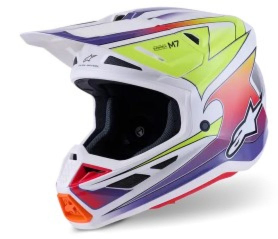 Мотокрос каска ALPINESTARS SM7 FUSE WHT/YL/PU