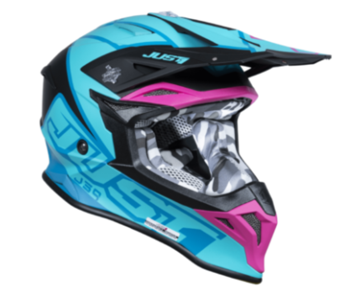 Mотокрос каска Just1 J-39 Thruster Petrol Blue/Fuxia Black