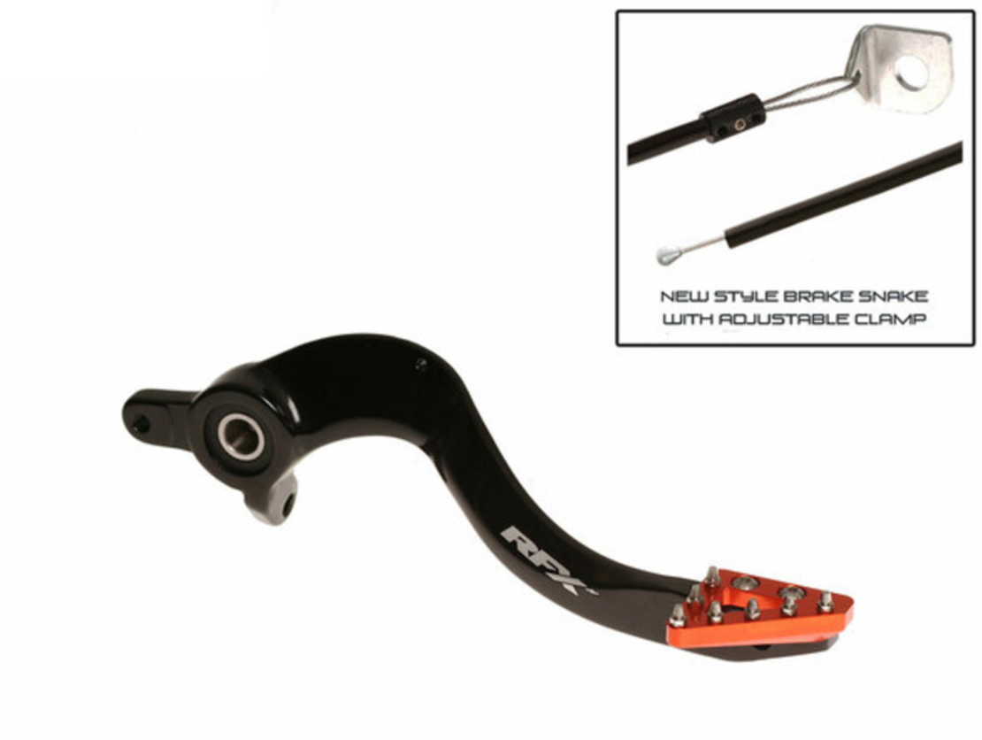 Заден лост за спирачка RFX Pro ST Rear Brake Lever (Hard Anodised Black/Orange) - KTM SX/SX-F 125-525