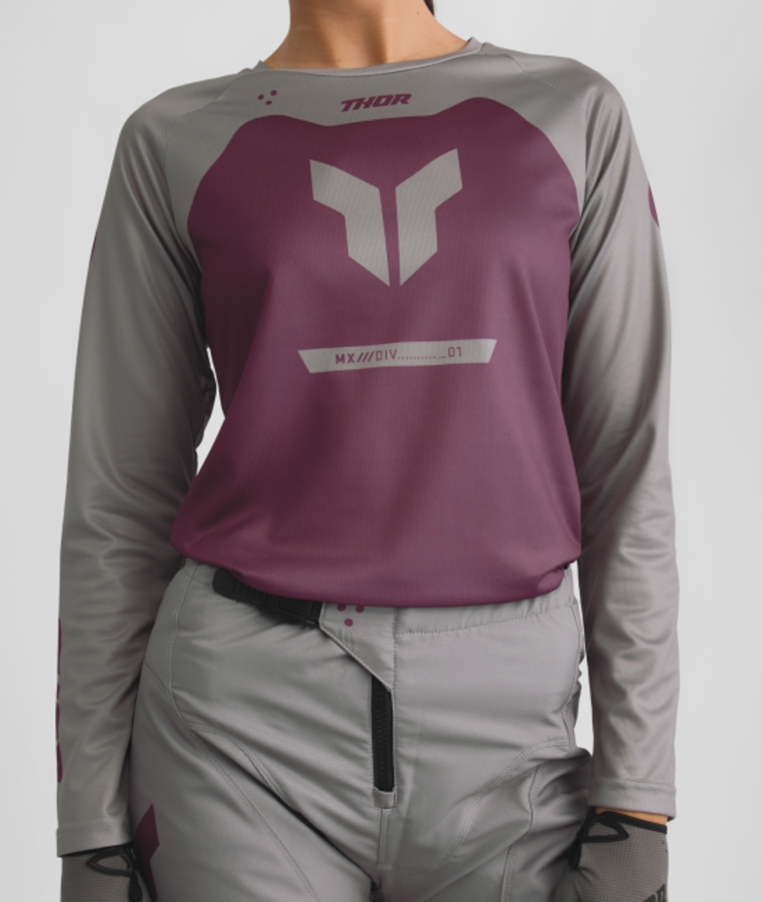 Дамско мотокрос джърси THOR RIDEMODE MENACE PURPLE/GRAY