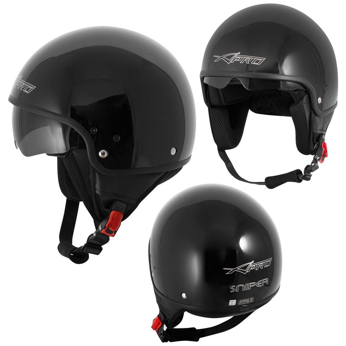 Каска за скутер A-PRO SNIPER BLACK