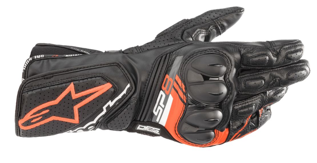 Кожени мото ръкавици ALPINESTARS SP-8 V3 Black-Red Fluo