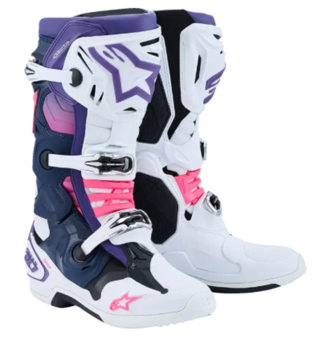 Мотокрос ботуши ALPINESTARS TECH 10 WHIT/VIOLET/NAVY/PINK