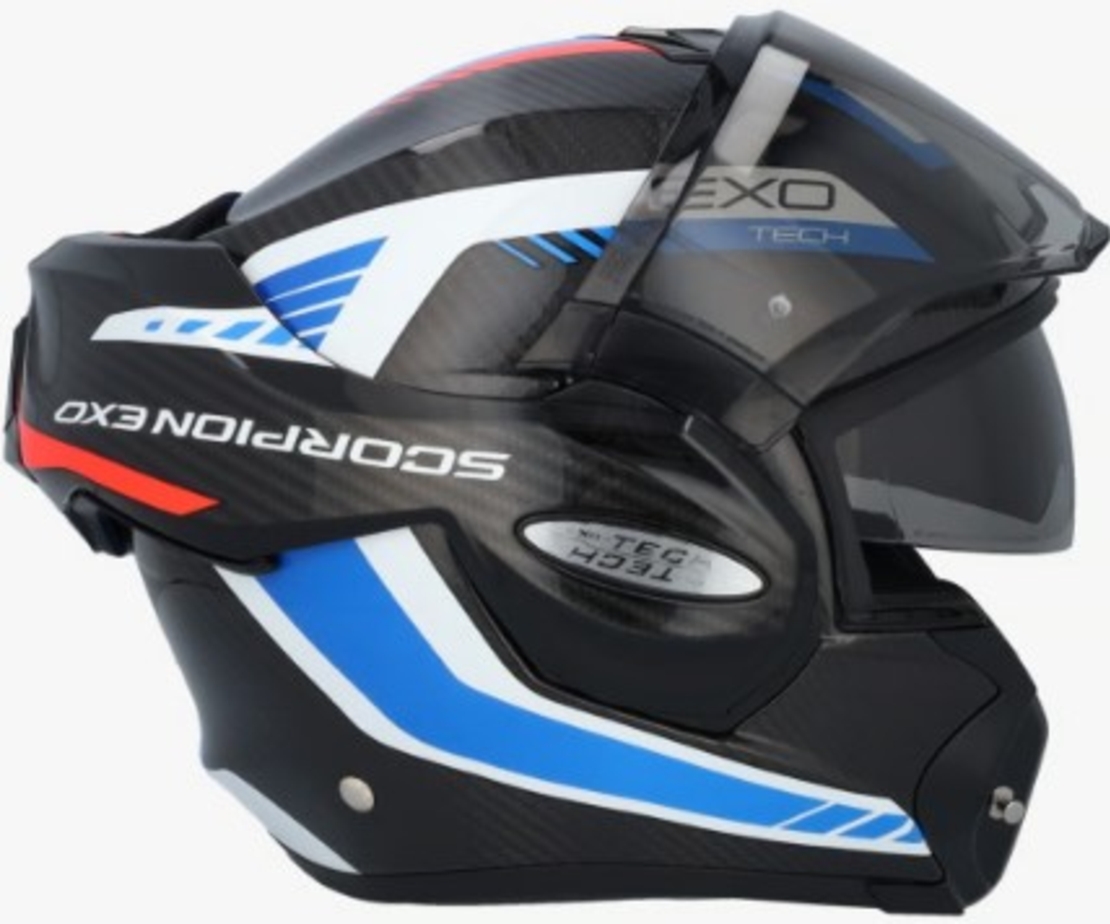 Модуларна каска SCORPION Exo-Tech Evo Carbon BLACK/BLUE/RED