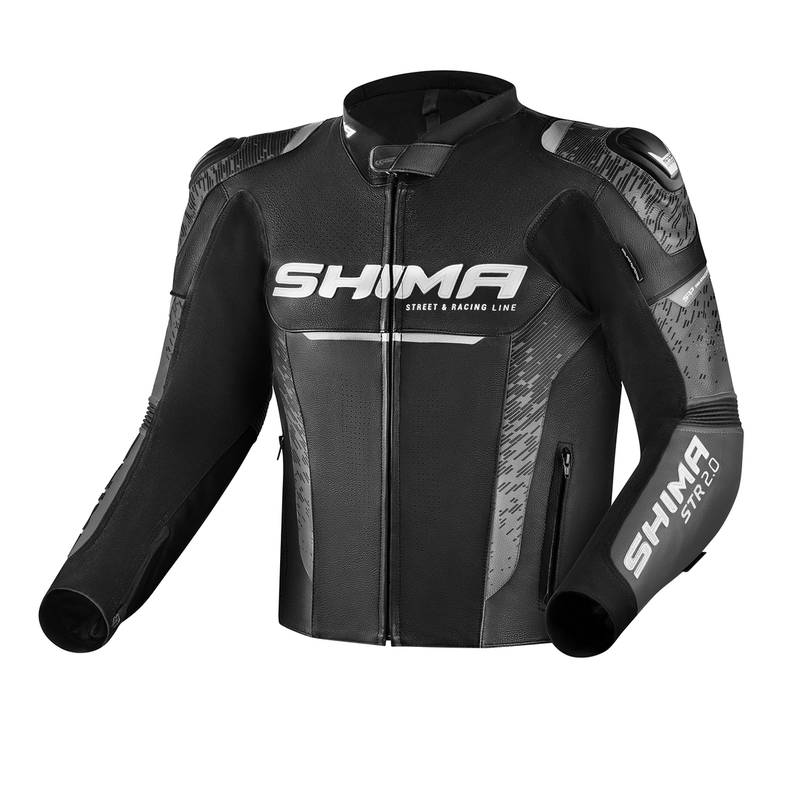 Кожено мото яке SHIMA STR 2.0 BLACK