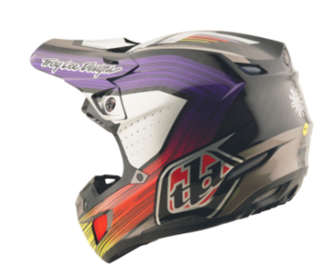 Mотокрос каска TROY LEE DESIGNS SE5 Carbon Stripes - Black/Violet