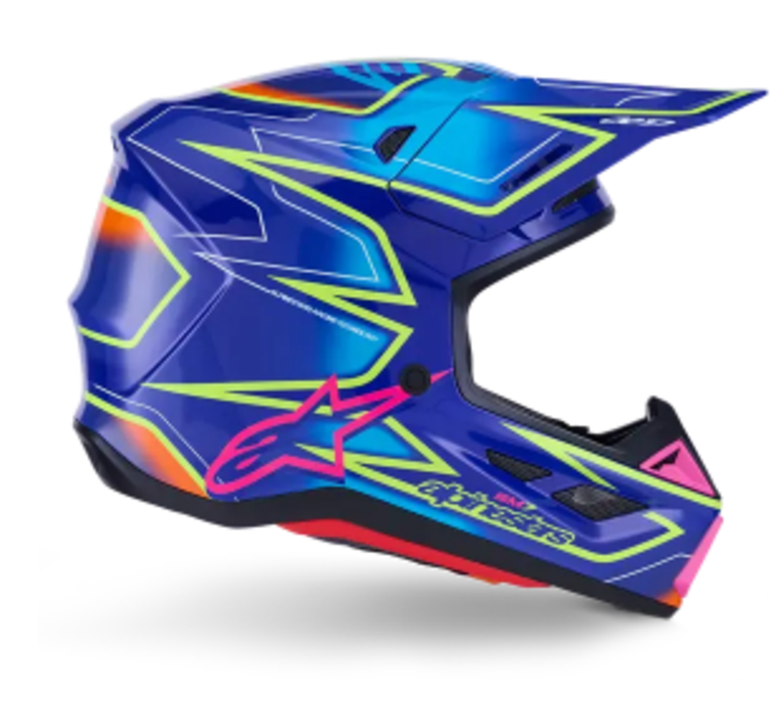 Мотокрос каска ALPINESTARS SM7 CAST BLUE/YELLOW/PINK