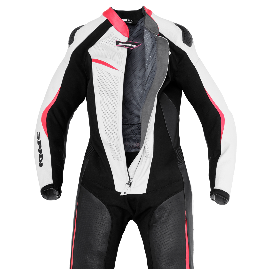 Дамски кожен мото екип SPIDI TRACK PERF PRO Black/Fuchsia