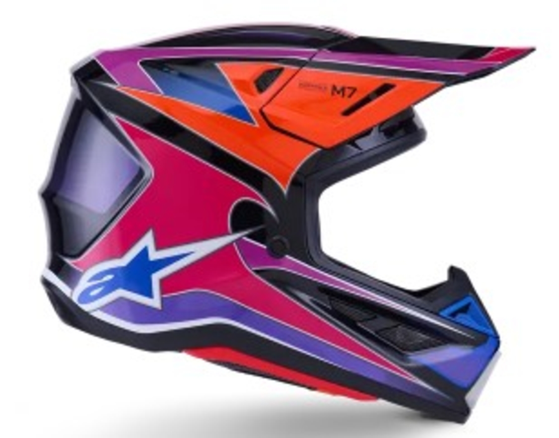 Мотокрос каска ALPINESTARS SM7 FUSE BLU/PU/PINK