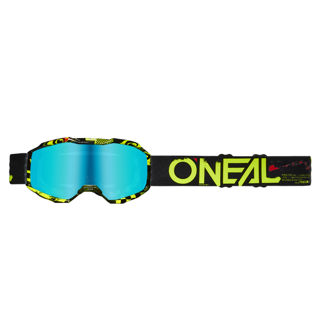 Детски крос очила O'NEAL B-10 ATTACK BLACK/NEON YELLOW - RADIUM BLUE V.24