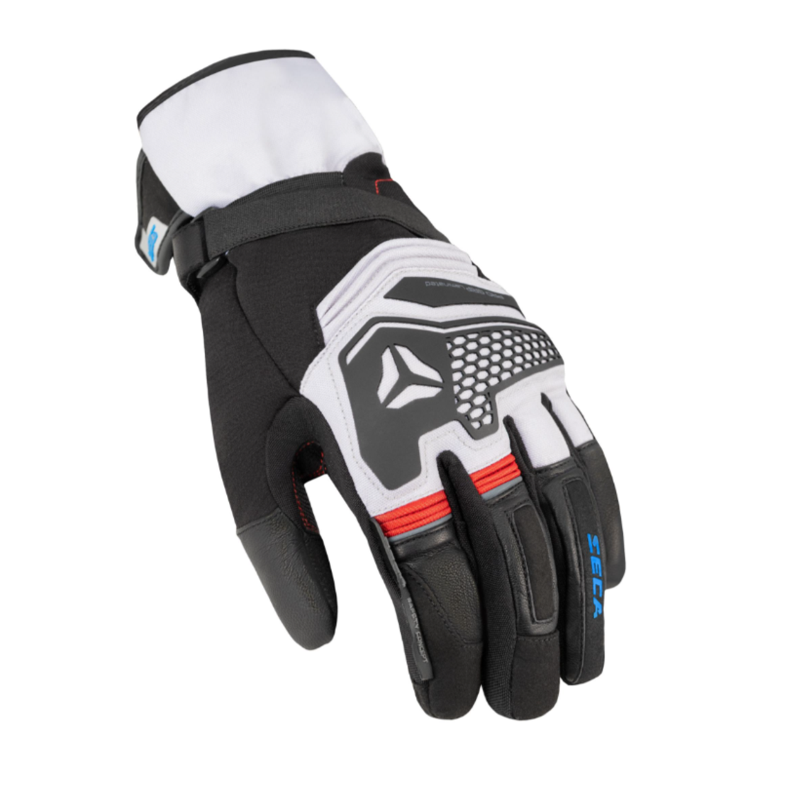 Туристически мото ръкавици SECA TURISMO WP GREY/RED/BLUE