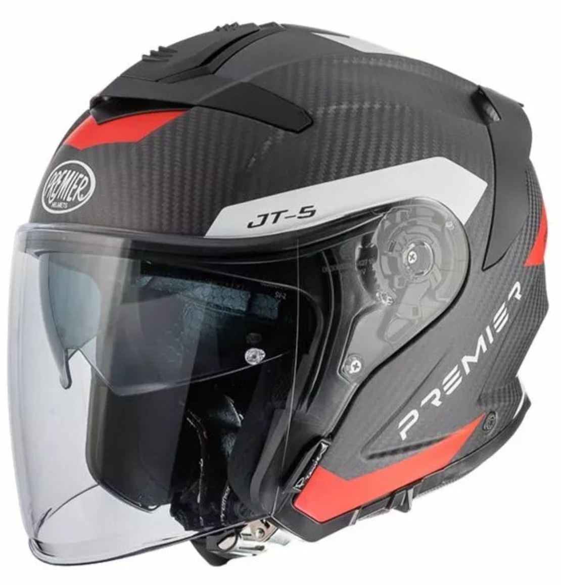 Скутерова каска Premier JT5 Carbon MA BLACK/RED