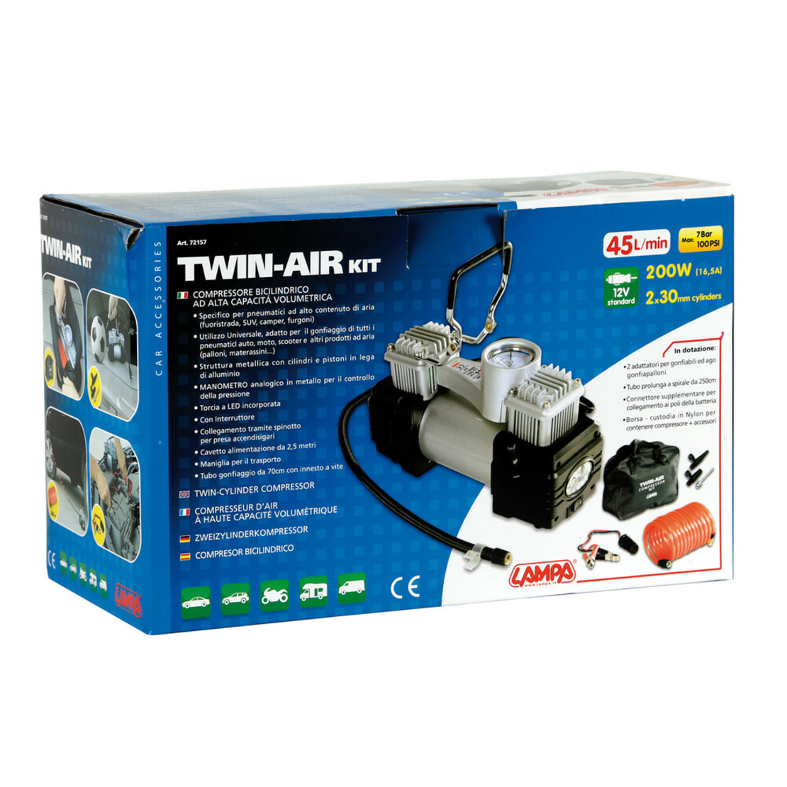 Компресор  двуцилиндров  Twin-Air Kit 12V - 200W - 72157