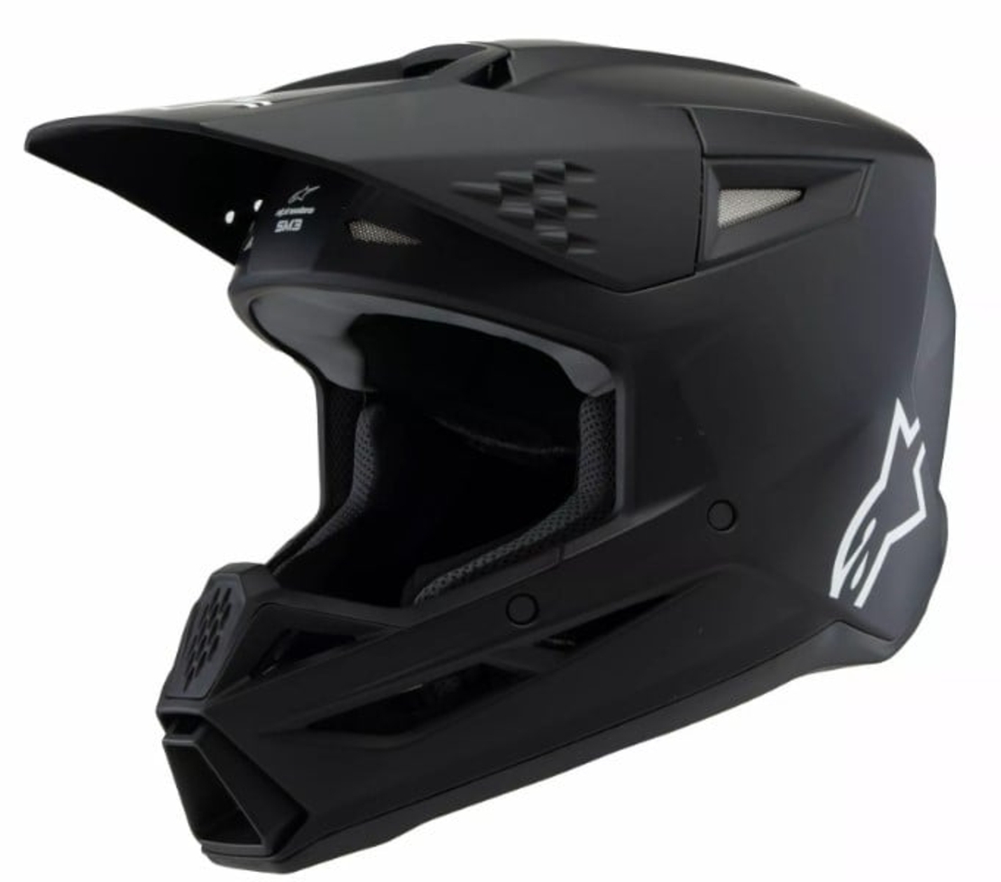 Детска мотокрос каска ALPINESTARS SM3 SOLID BLACK