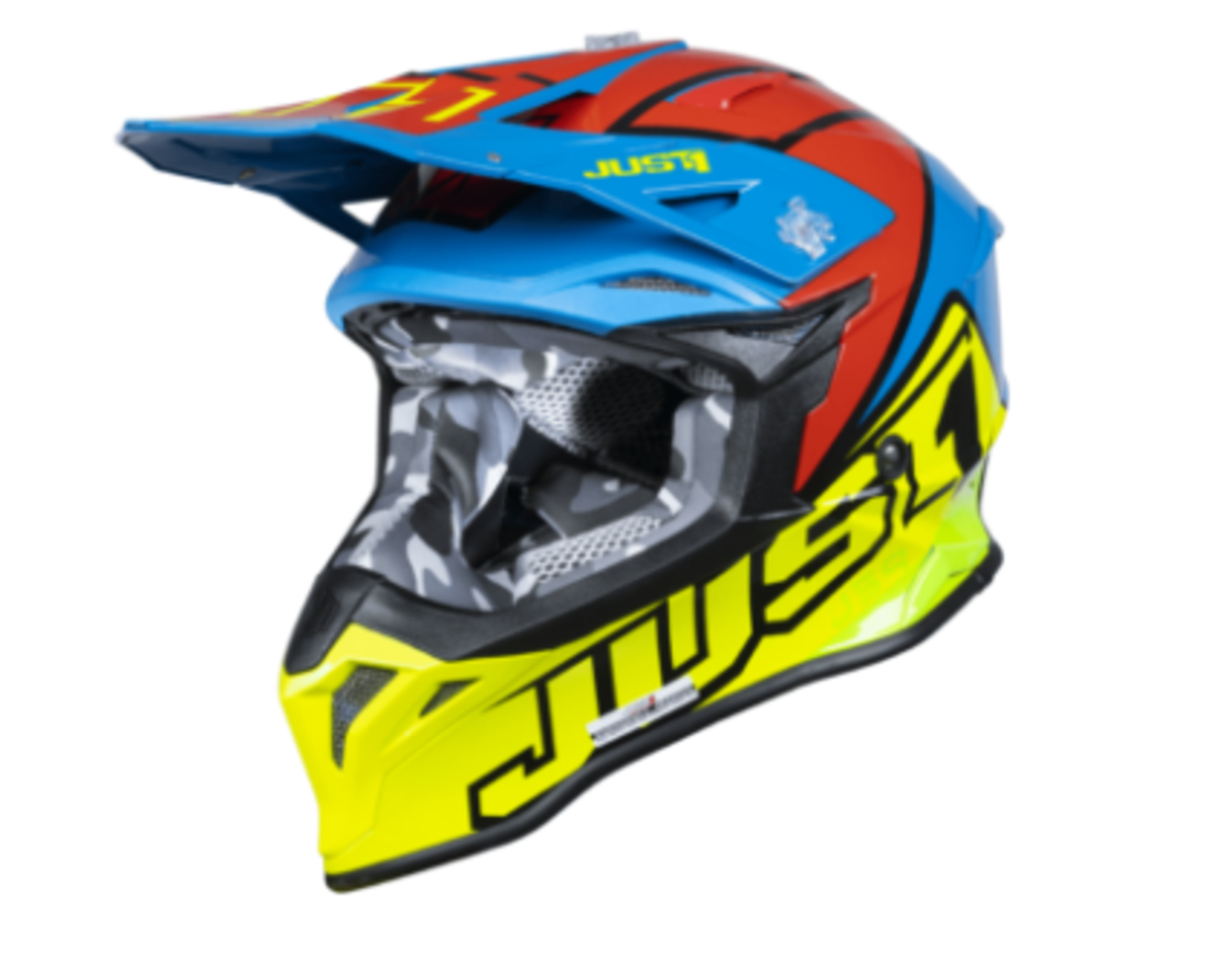 Mотокрос каска Just1 J-39 Thruster Fluo Yellow/Red/Blue