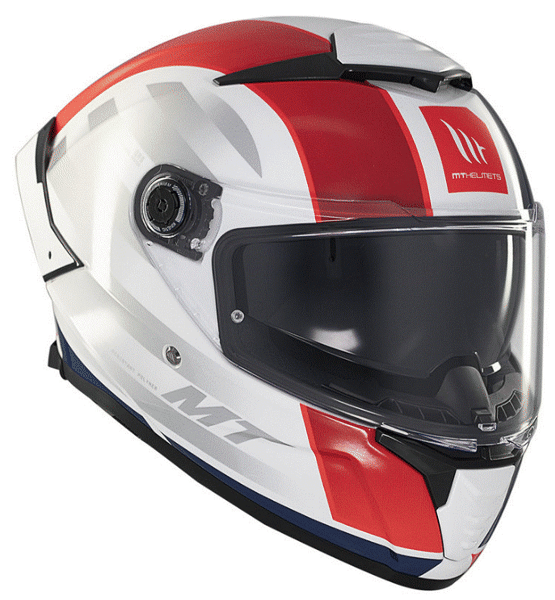 Каска MT THUNDER 4 SV TREADS C7 GLOSS WHITE/BLUE/RED