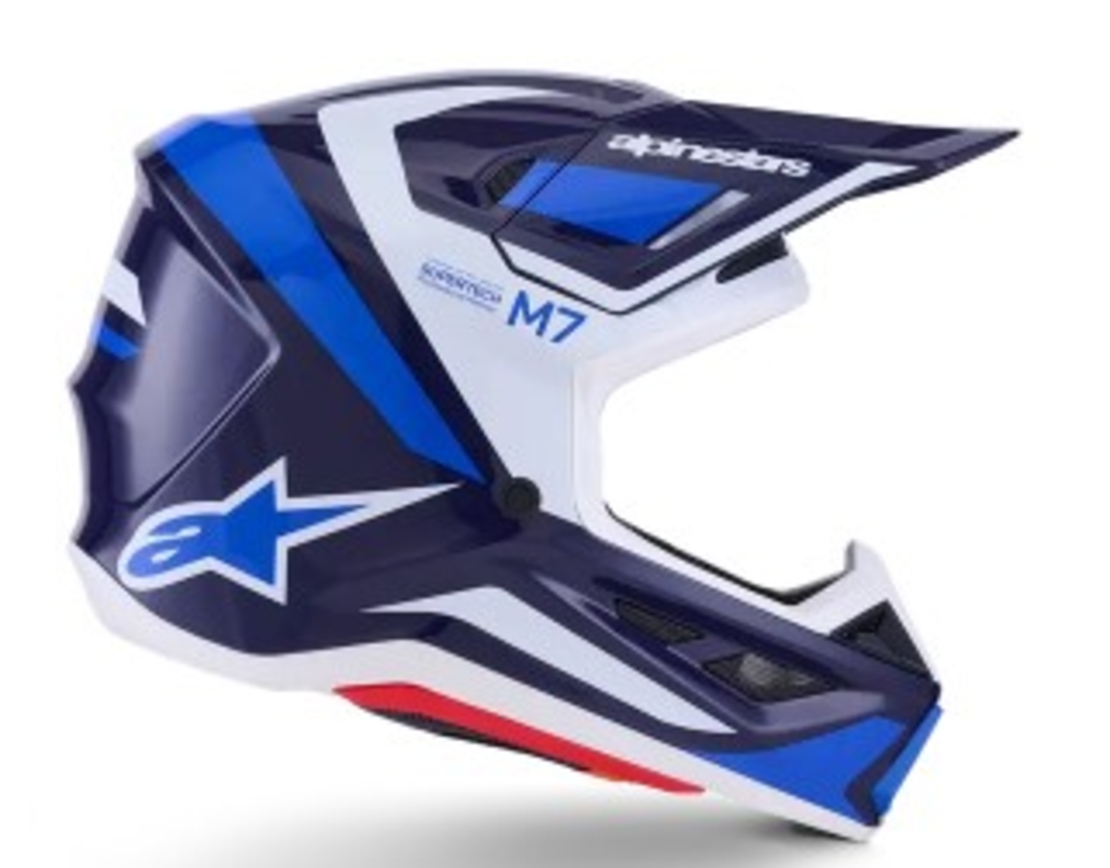 Мотокрос каска ALPINESTARS SM7 RISE BLUE/WHITE