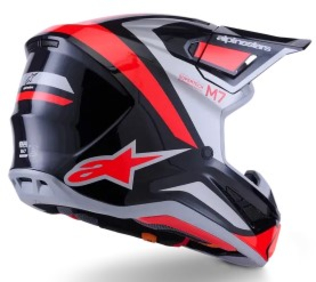 Мотокрос каска ALPINESTARS SM7 RISE BLK/RD/SILV