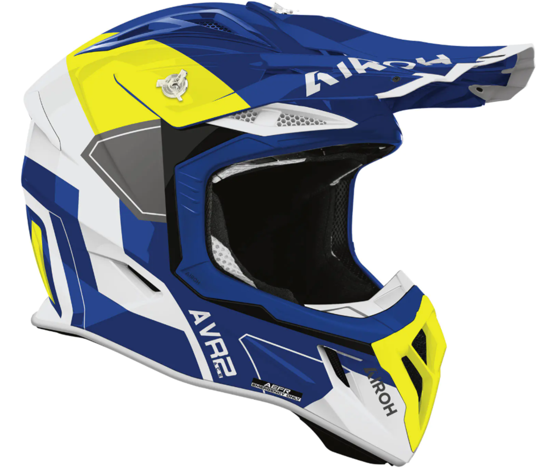 Мотокрос каска AIROH AVIATOR ACE 2 SHIELD BLUE/YELLOW