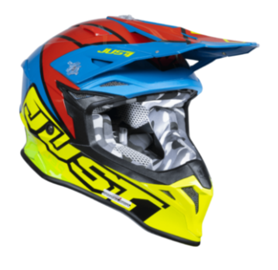 Mотокрос каска Just1 J-39 Thruster Fluo Yellow/Red/Blue