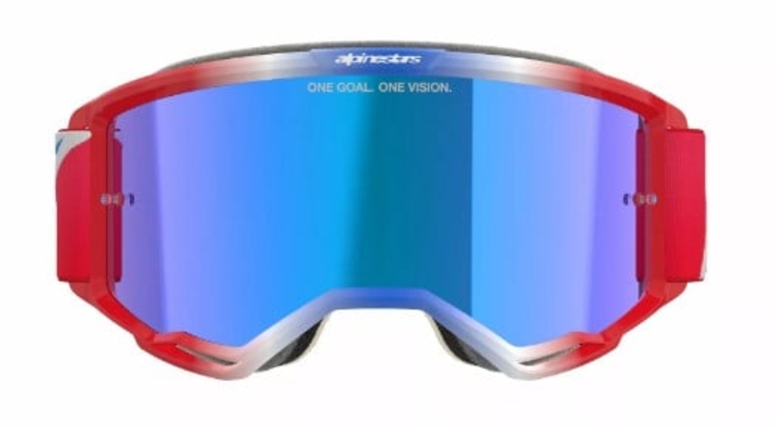Мотокрос очила ALPINESTARS VISION 5 CORP RED/WT/BL MIRROR-BLUE