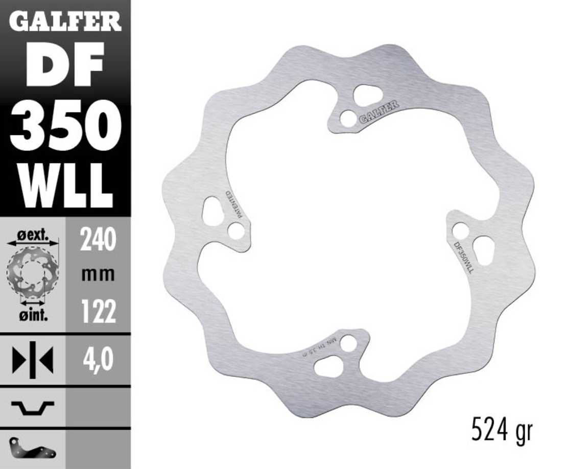 Заден спирачен диск Galfer WAVE FIXED SOLID 240x4mm DF350WLL