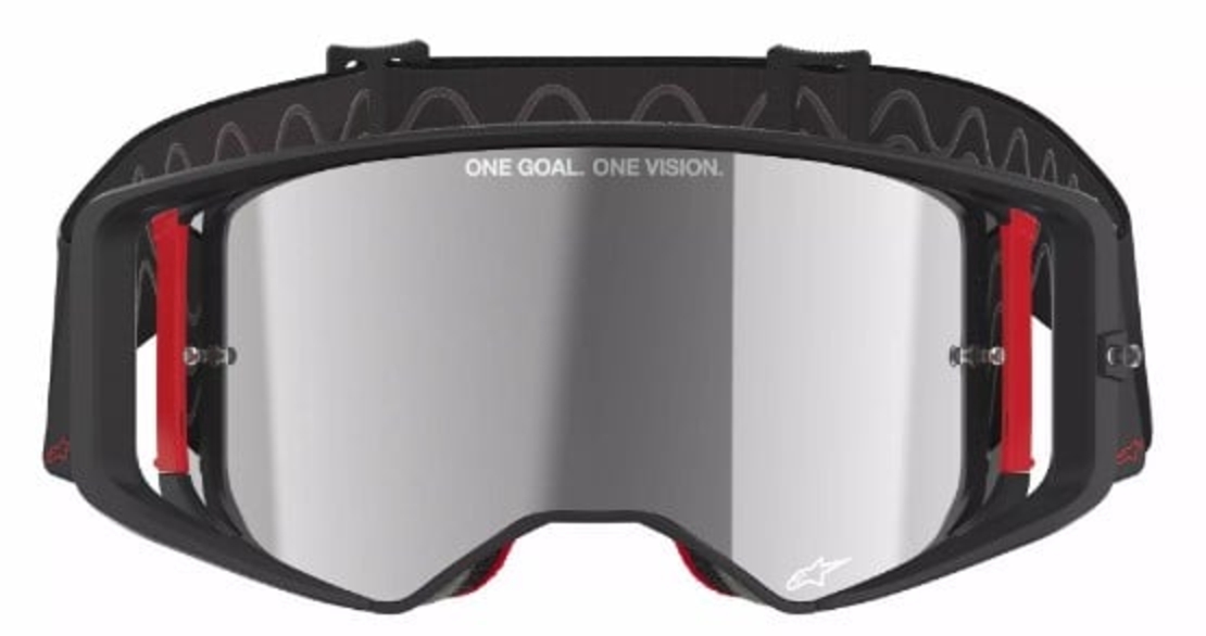 Мотокрос очила ALPINESTARS SUPERTECH CORP BLACK/RED MIRROR-SILVER