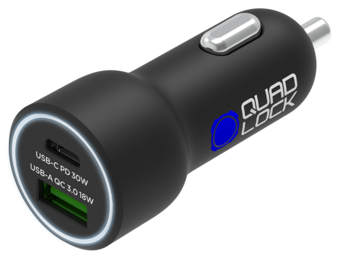 QUAD LOCK Dual USB (C+A) Car Charger 48W