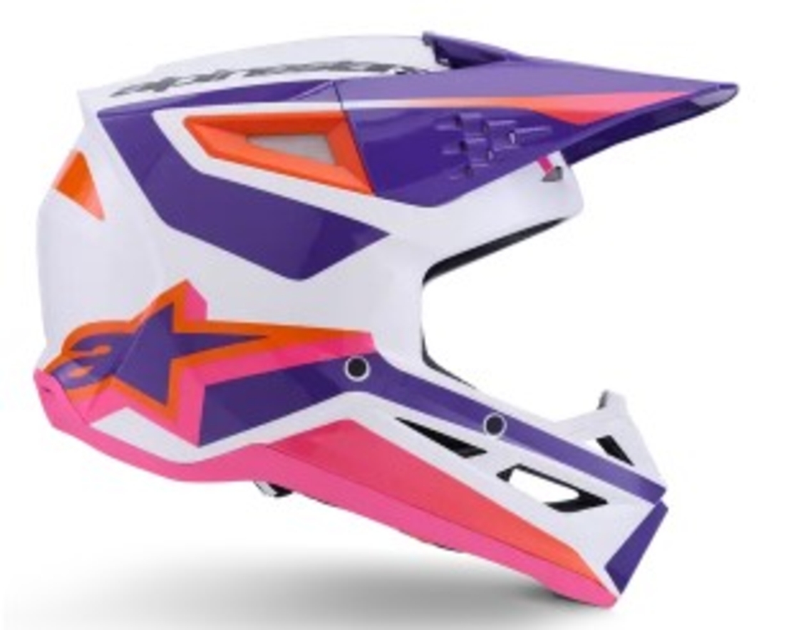 Мотокрос каска ALPINESTARS SM3 HEAT WHT/PU/PINK