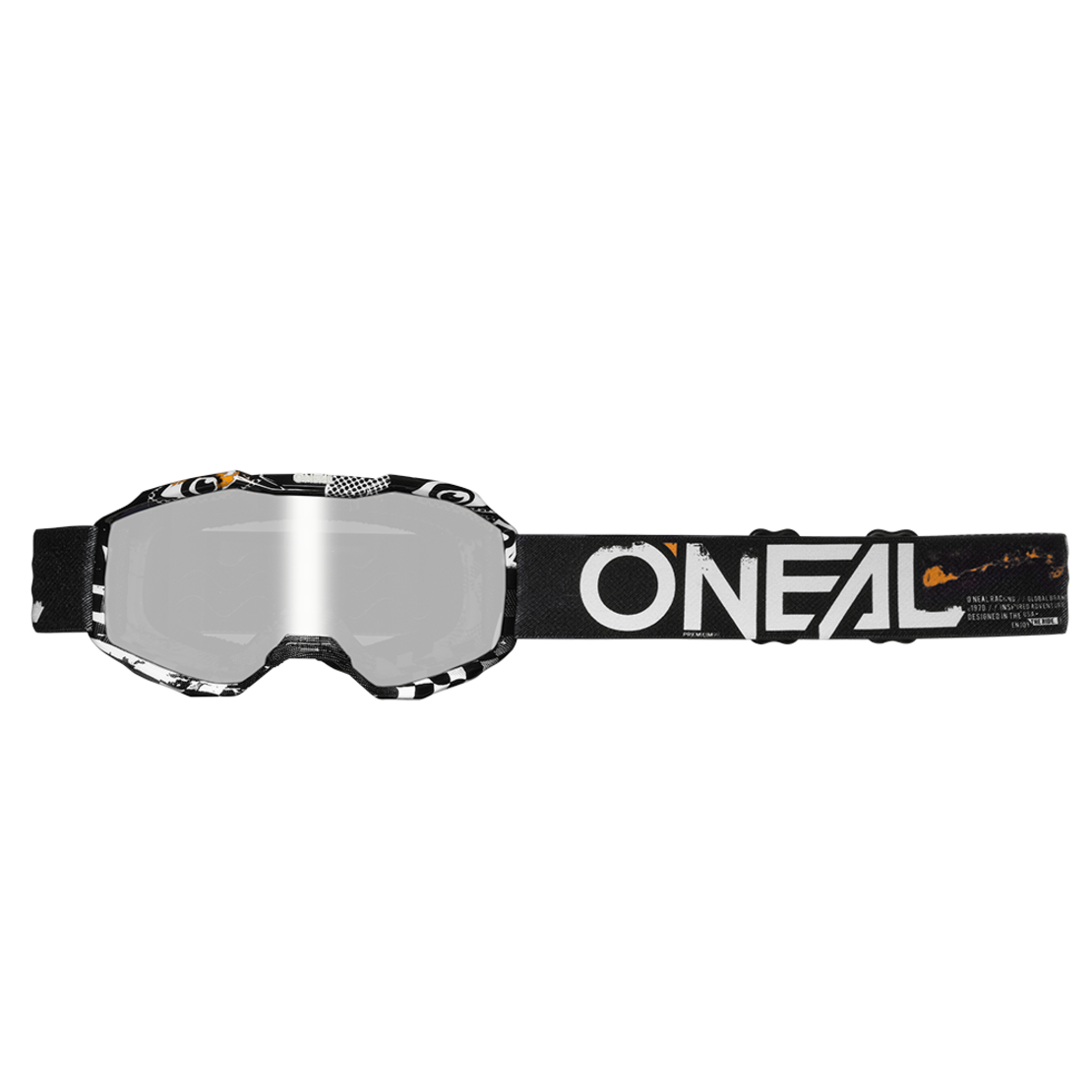 Детски крос очила O'NEAL B-10 ATTACK BLACK/WHITE - SILVER MIRROR V.24