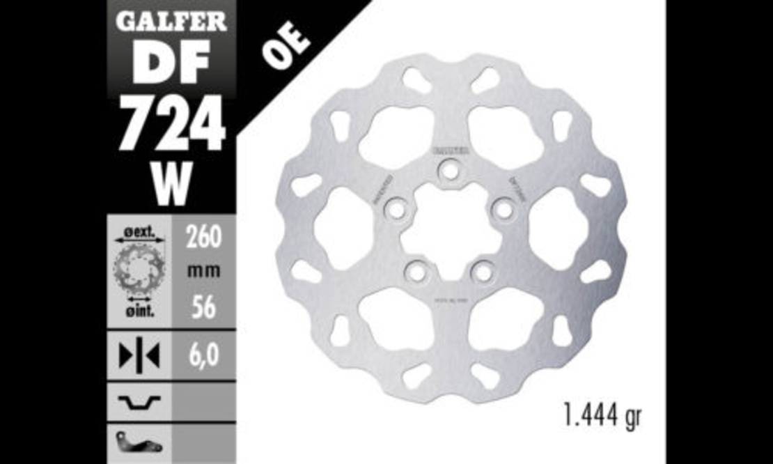 Заден спирачен диск Galfer WAVE FIXED  DISC WAVE FIXED 260x6mm DF724W