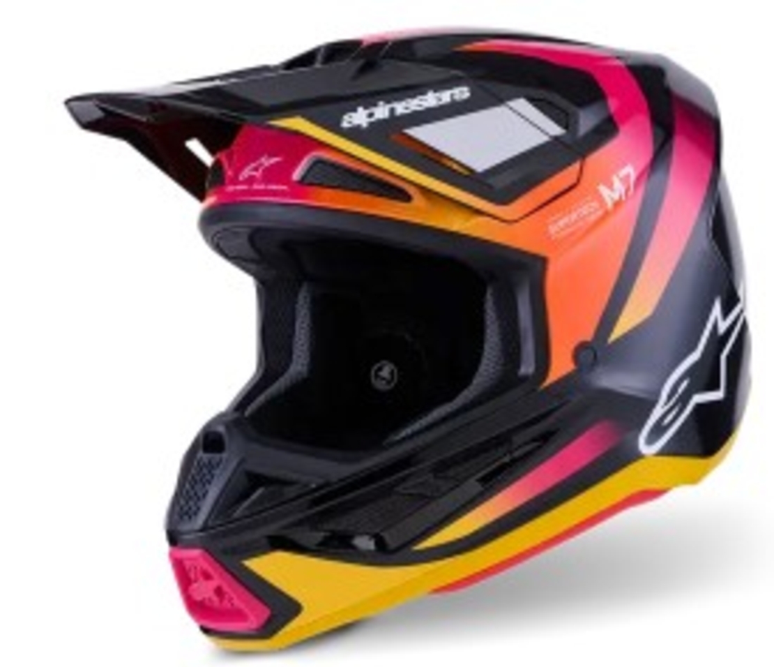 Мотокрос каска ALPINESTARS SM7 RISE BLK/YL/PINK