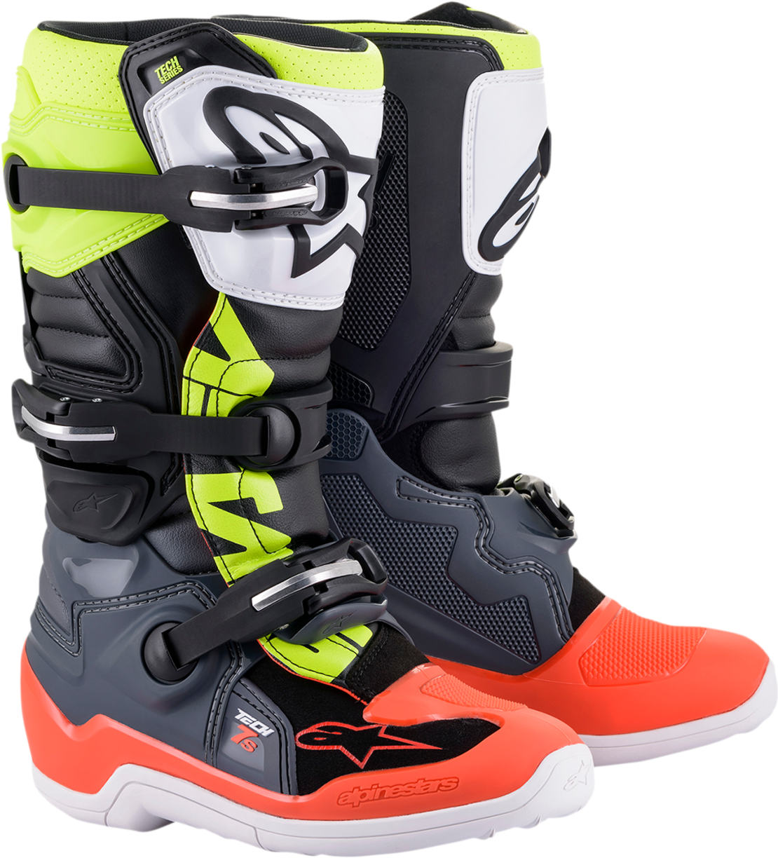 Детски мотокрос ботуши Alpinestars TECH Tech 7S BLACK/RED/YELLOW