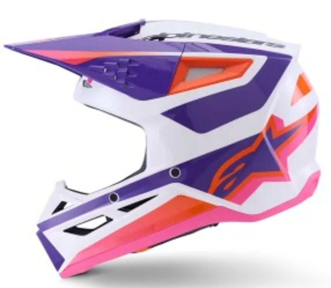 Мотокрос каска ALPINESTARS SM3 HEAT WHT/PU/PINK