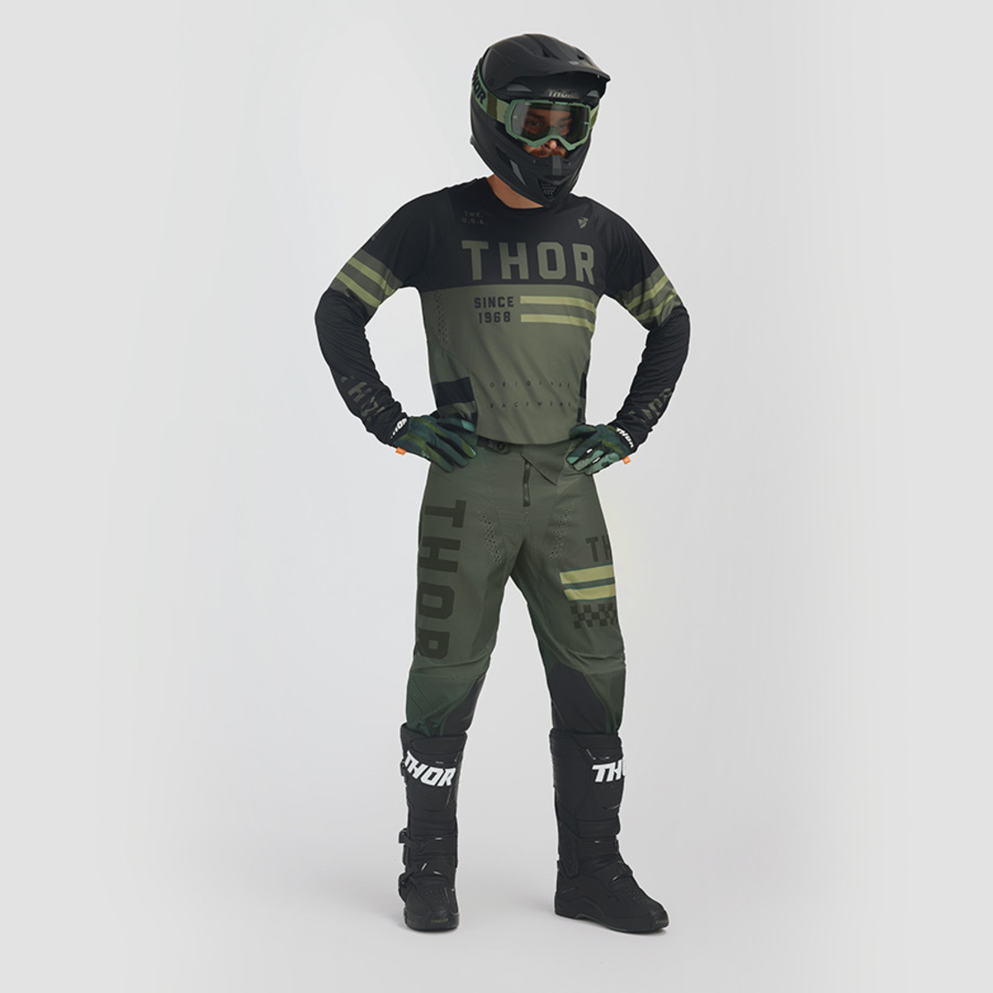 Мотокрос брич THOR PULSE COMBAT ARMY/BLACK