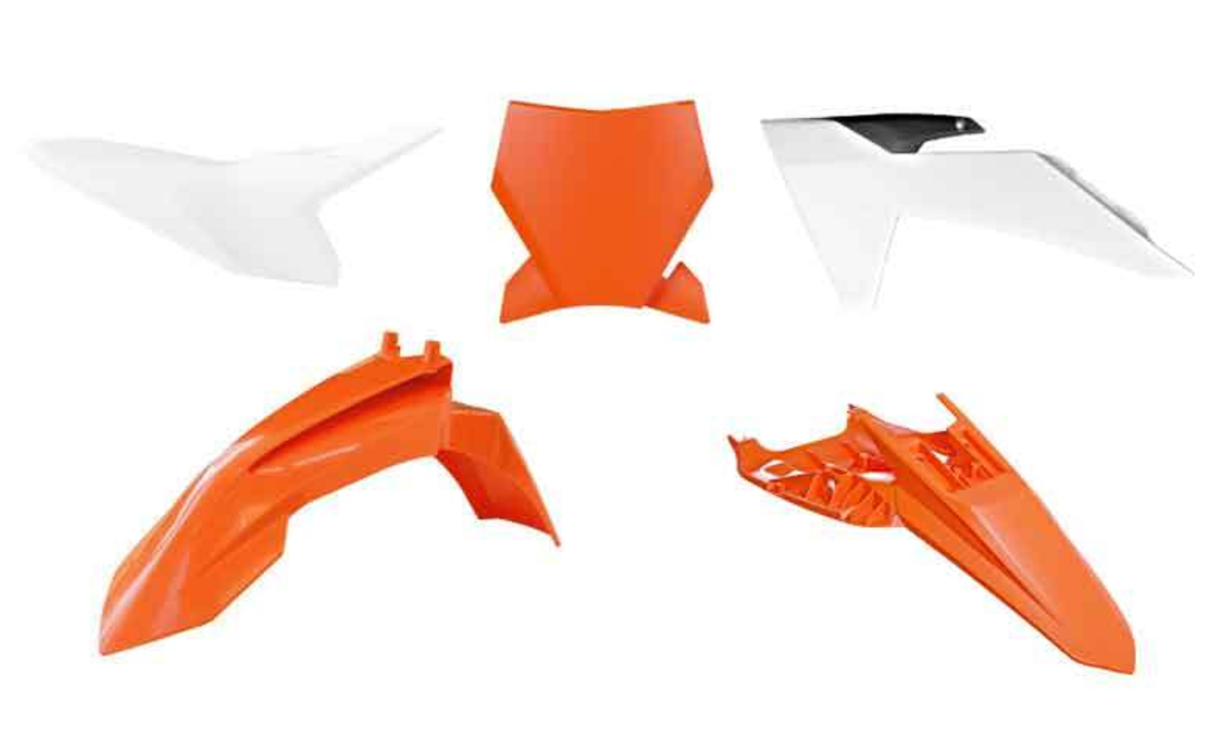 Комплект пластмаси RACETECH Plastic Kit (Orange/White) KTM SX 50 24-25