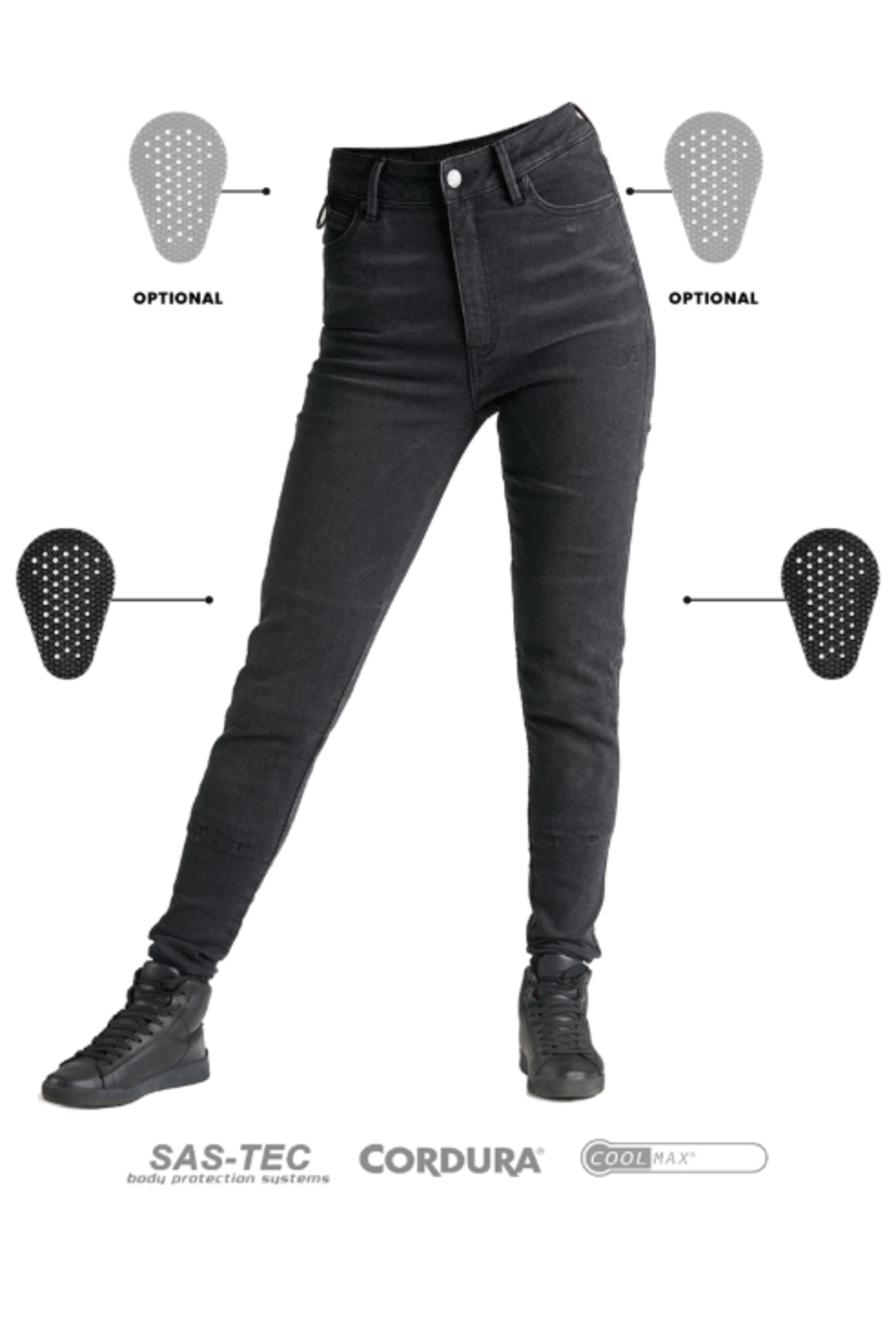 Дамски мото дънки PANDO MOTO KUSARI COR 01 - Skinny-Fit Cordura® - LONG