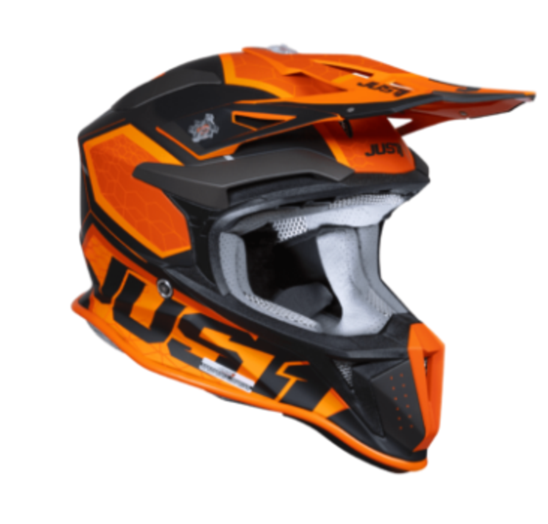Mотокрос каска Just1 J-18 F Hexa Orange/Titanium/Black