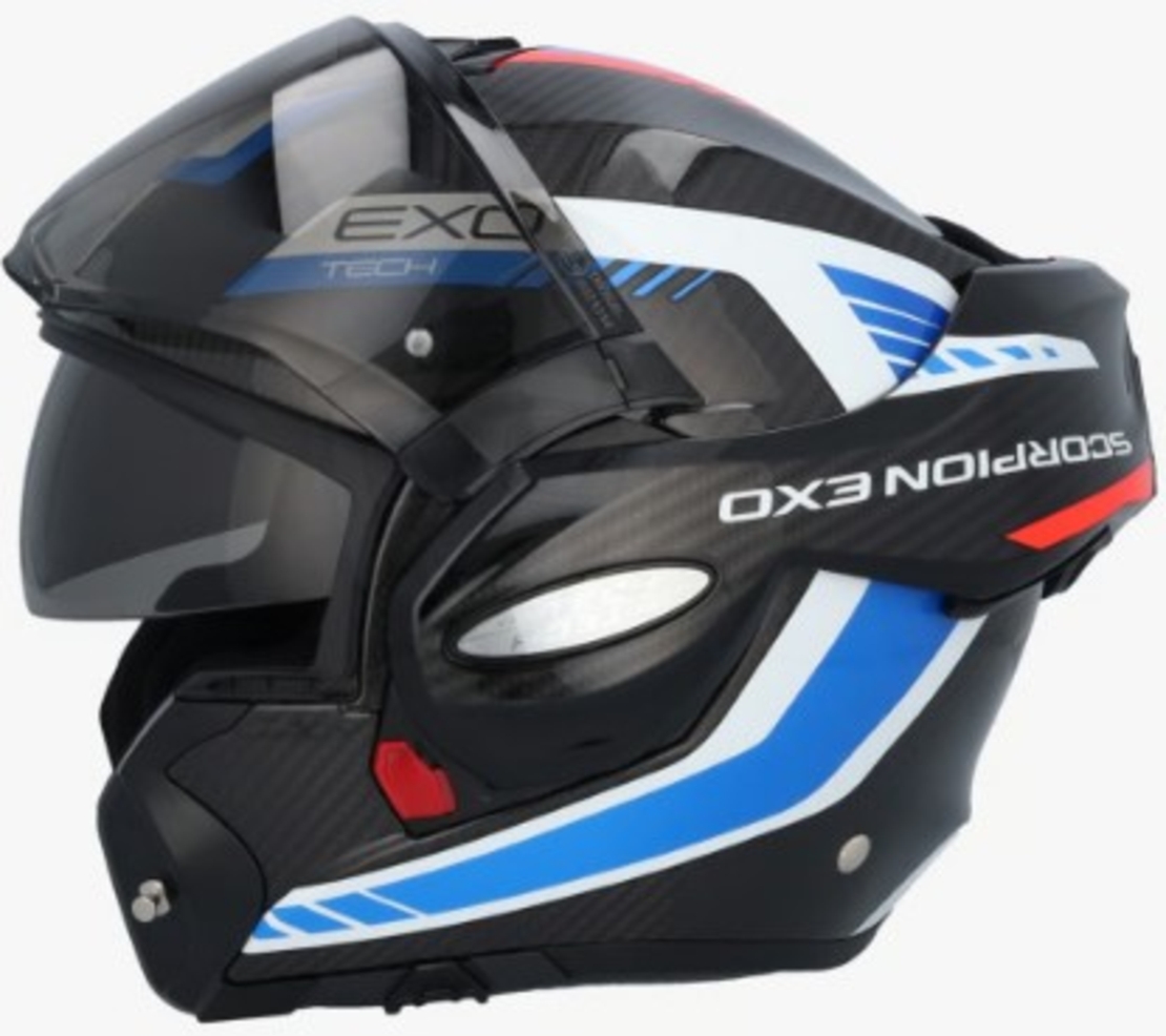 Модуларна каска SCORPION Exo-Tech Evo Carbon BLACK/BLUE/RED