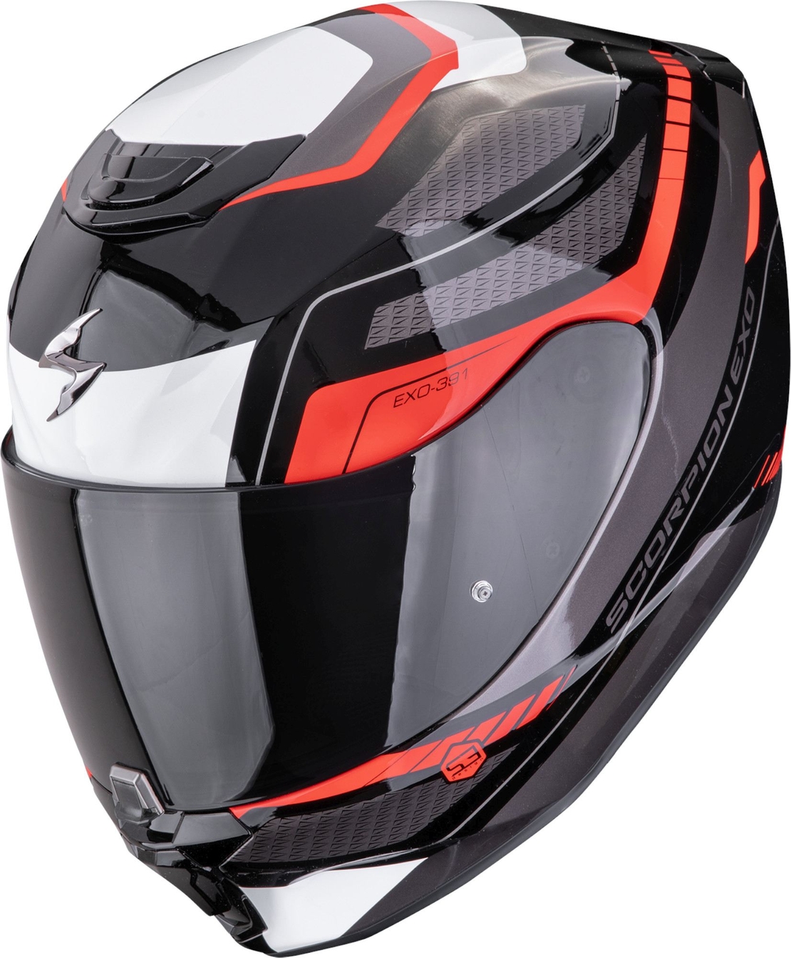 Каска SCORPION EXO 391 Leo BLACK/WHITE/RED