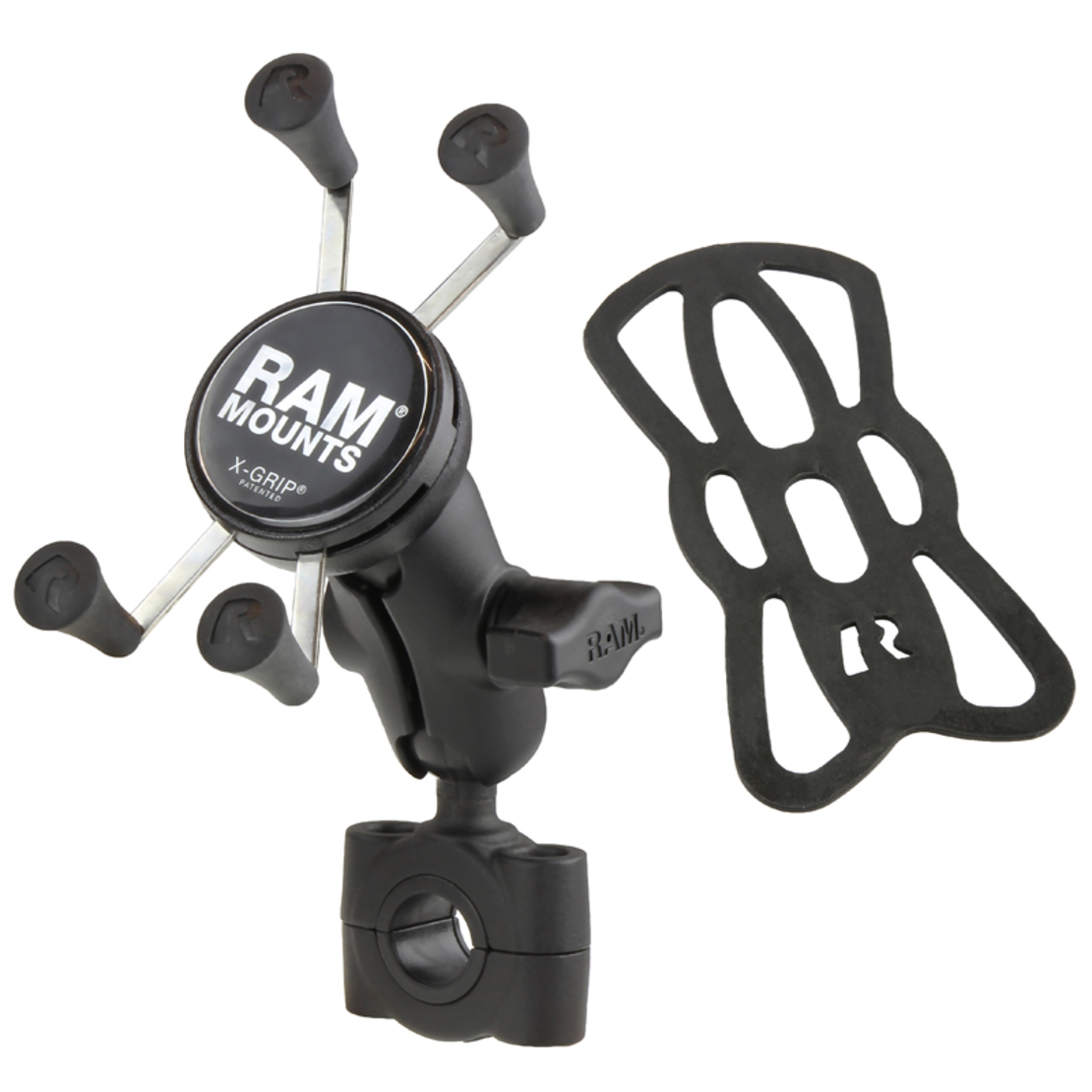 Мото стойка за телефон RAM-MOUNTS X-Grip RAM-B-408-75-1-A-UN7U с RAM Torque основа сраден размер за рейлинг, Размер B