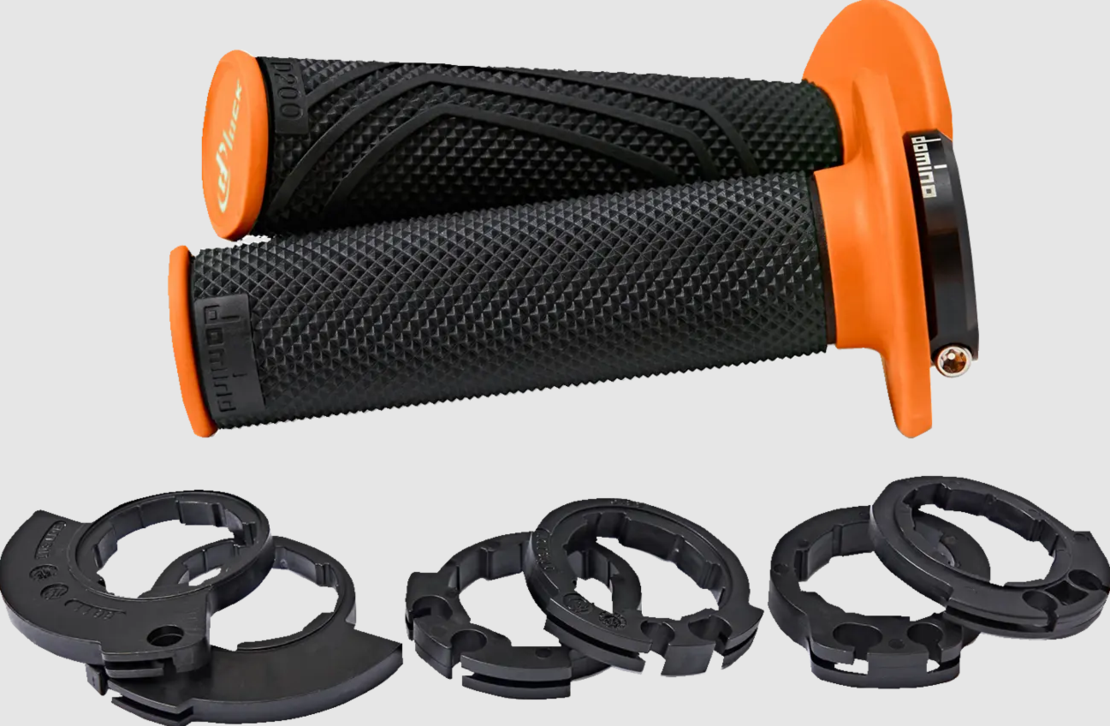 Ръкохватки DOMINO D200 LOCK ON GRIPS BLACK/ORANGE