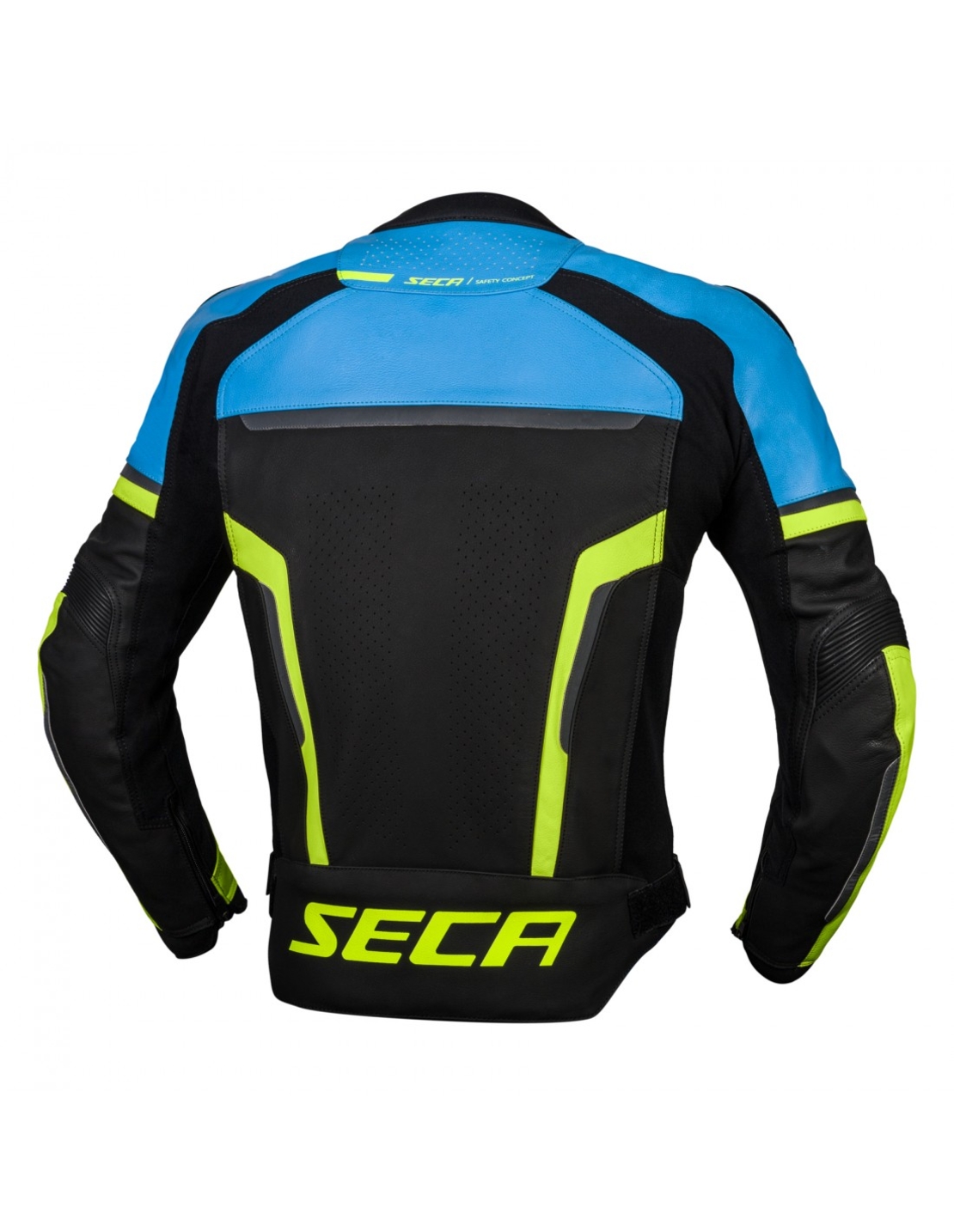 Кожено мото яке SECA HOOLIGAN BLUE/FLUO YELLOW