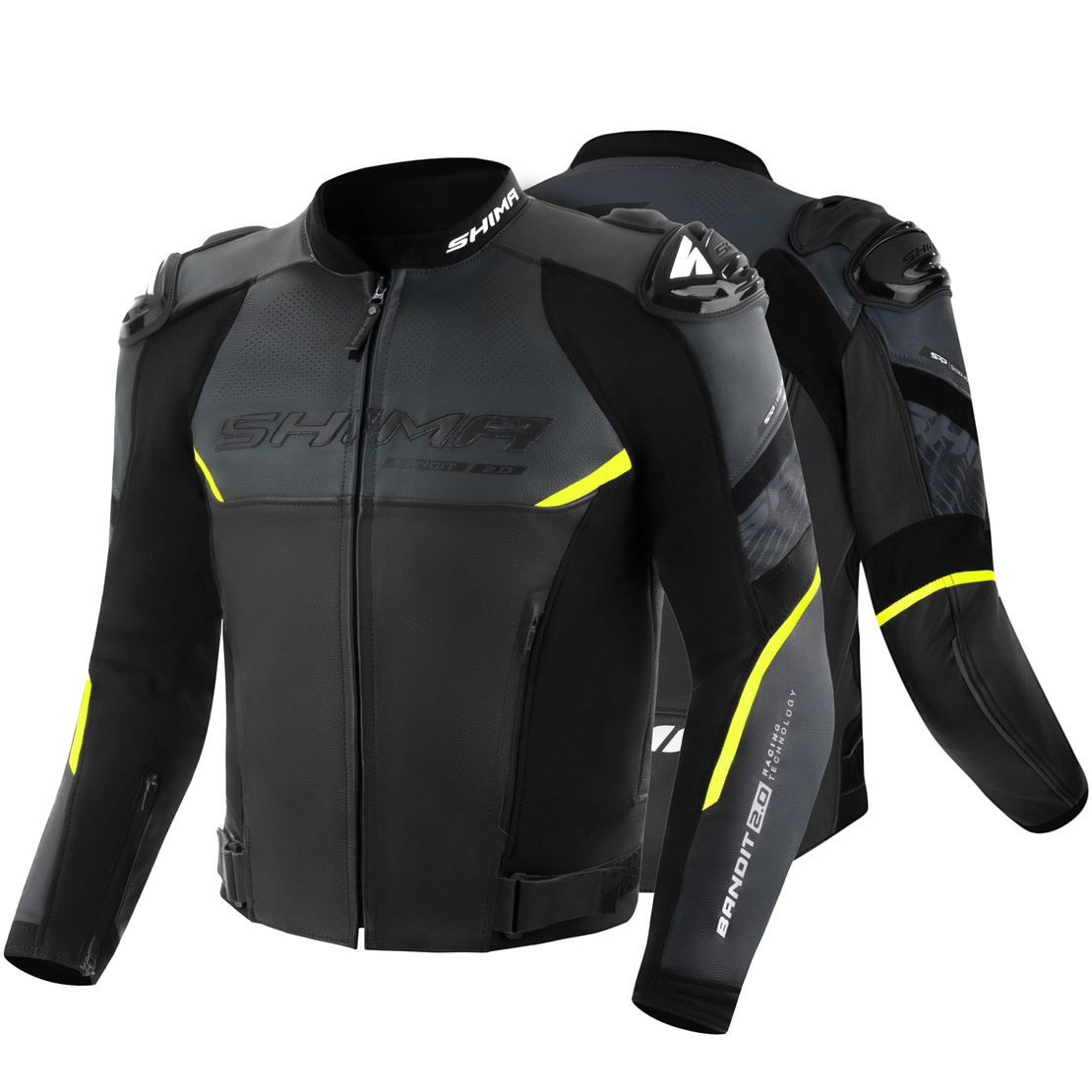 Кожено мото яке SHIMA BANDIT 2.0 FLUO