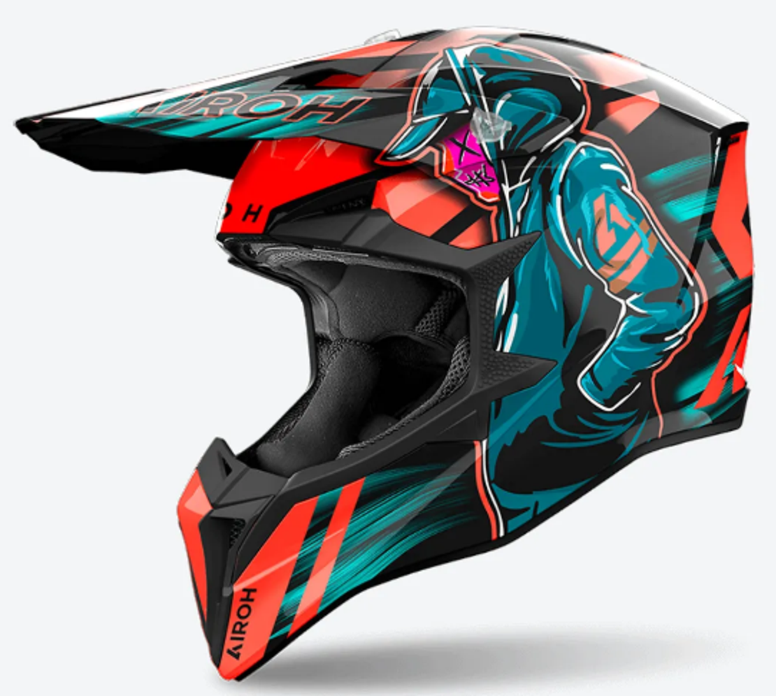 Мотокрос каска AIROH WRAAAP CYBER ORANGE/BLUE